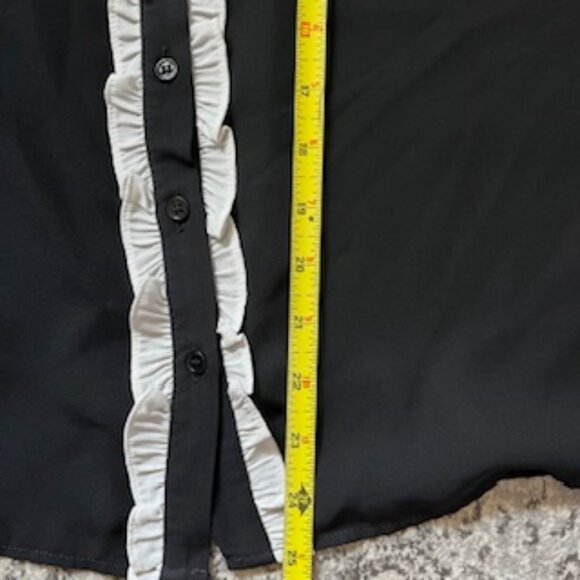 🧡3/15 Cece Long Sleeve Collar Ruffle Button Front Blouse Women's M - Picture 11 of 15